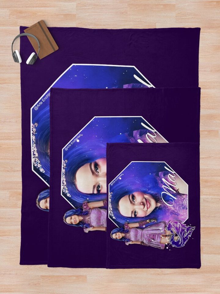 Mal Purple Queen - Descendants 3 Wedding Star Throw Blanket