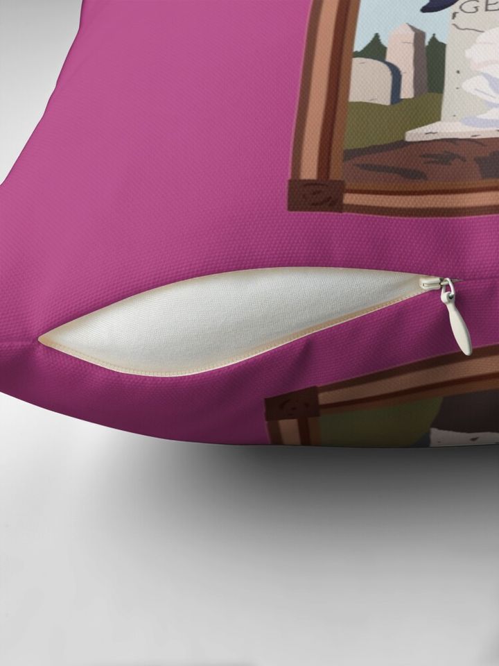 Minimalist Old Woman Haunted Mansion Portrait Pillow