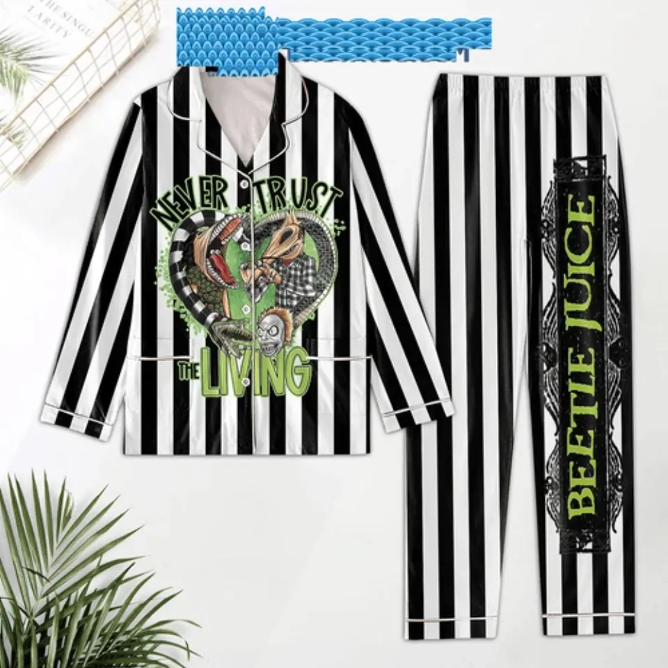 Beetle Juice Never Trust Th3 Living Pajamas Set