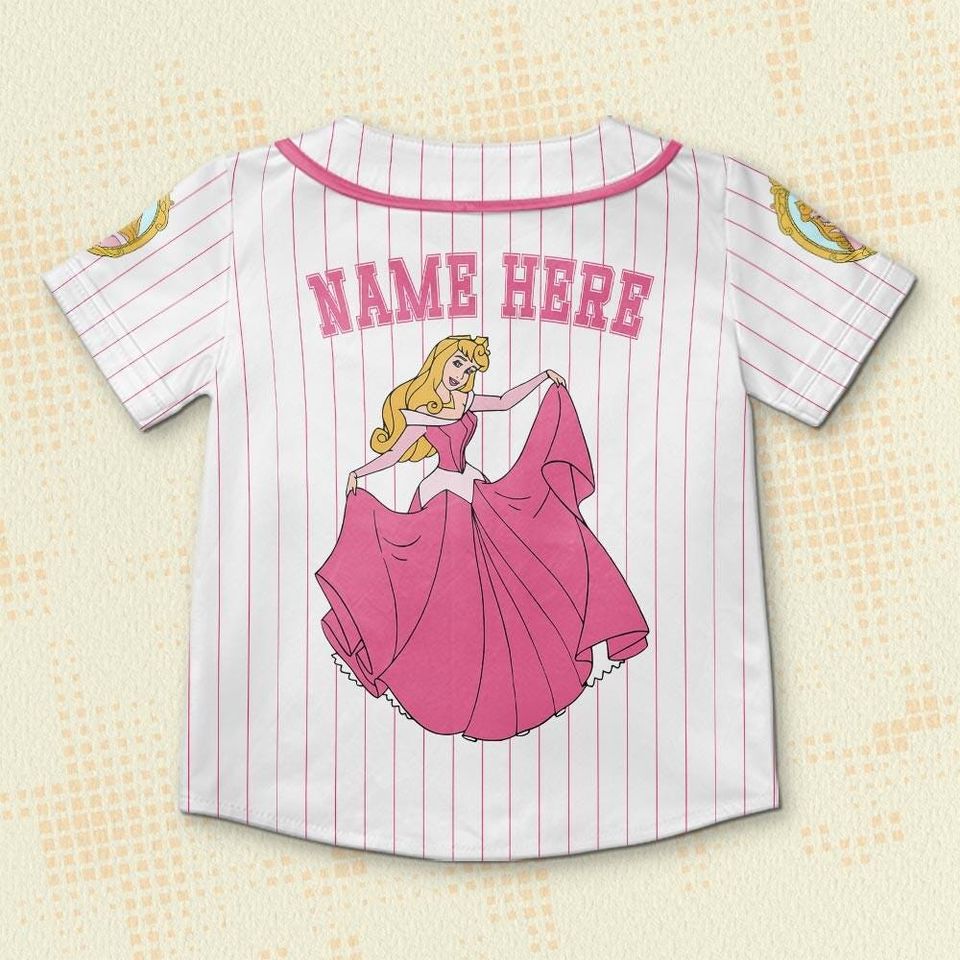 Custom Disney Princess Aurora Baseball Jersey, Personalized Disney Jersey, Gift For Kids Adult Unisex