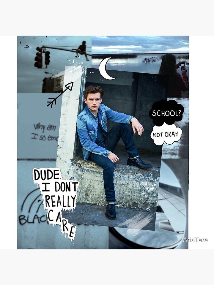 Tom Holland Blue Design Pillow