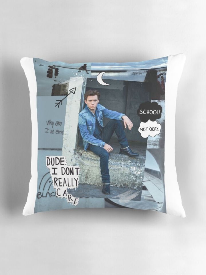 Tom Holland Blue Design Pillow