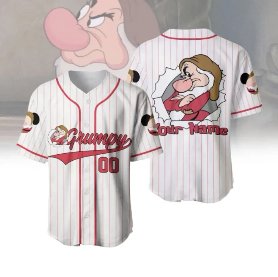 Halloween Grumpy 3D Baseball Jersey Shirt