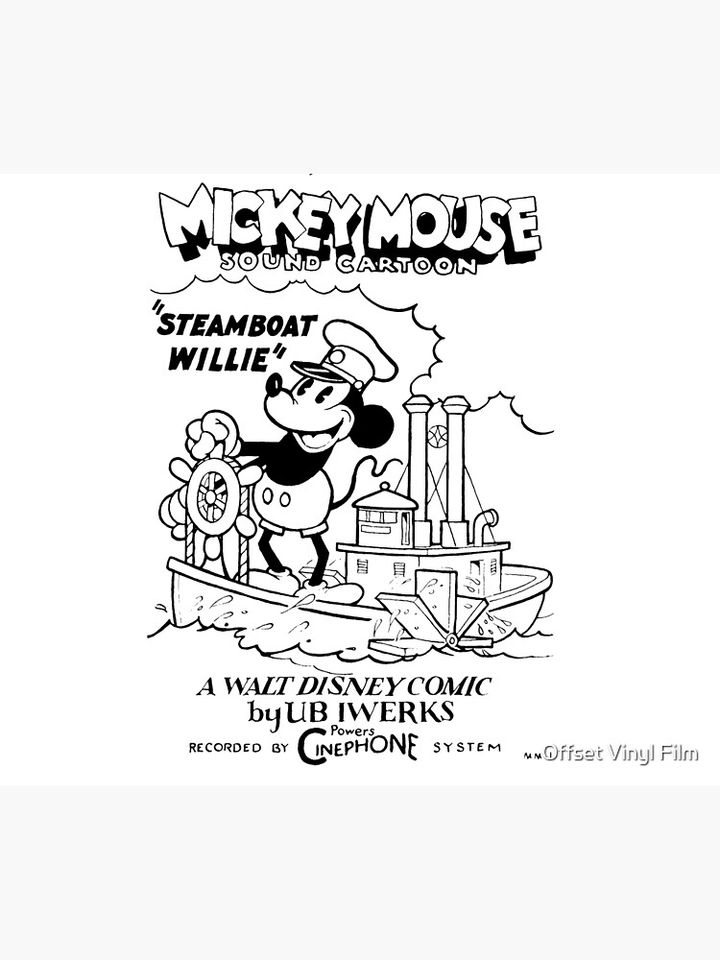 Steamboat Willie Poster Duvet Cover