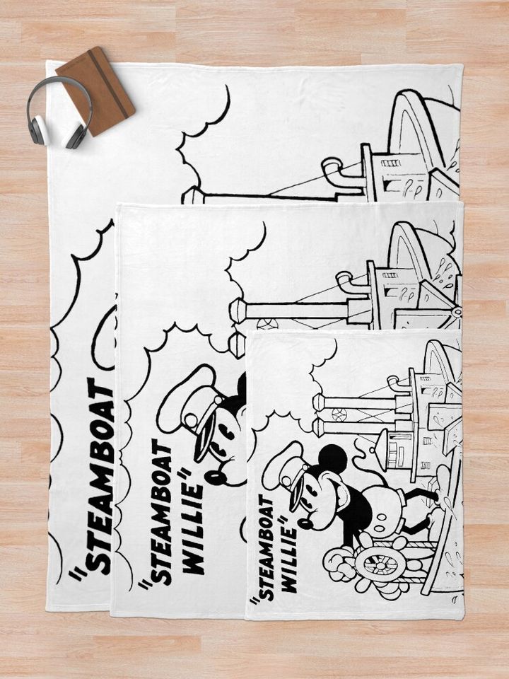 Steamboat Willie Poster Throw Blanket