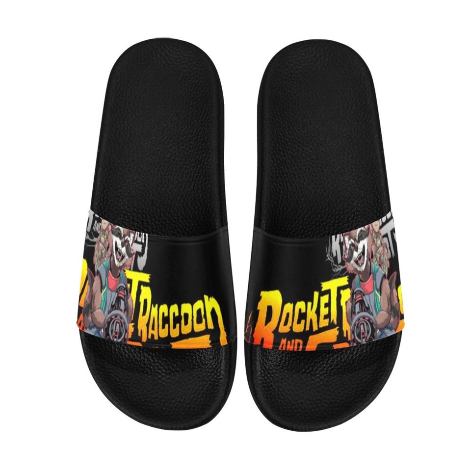 Rocket Racoon Slide Sandals Unisex For Boyfriend or Girlfriend Gift, Birthday Gift, and Others