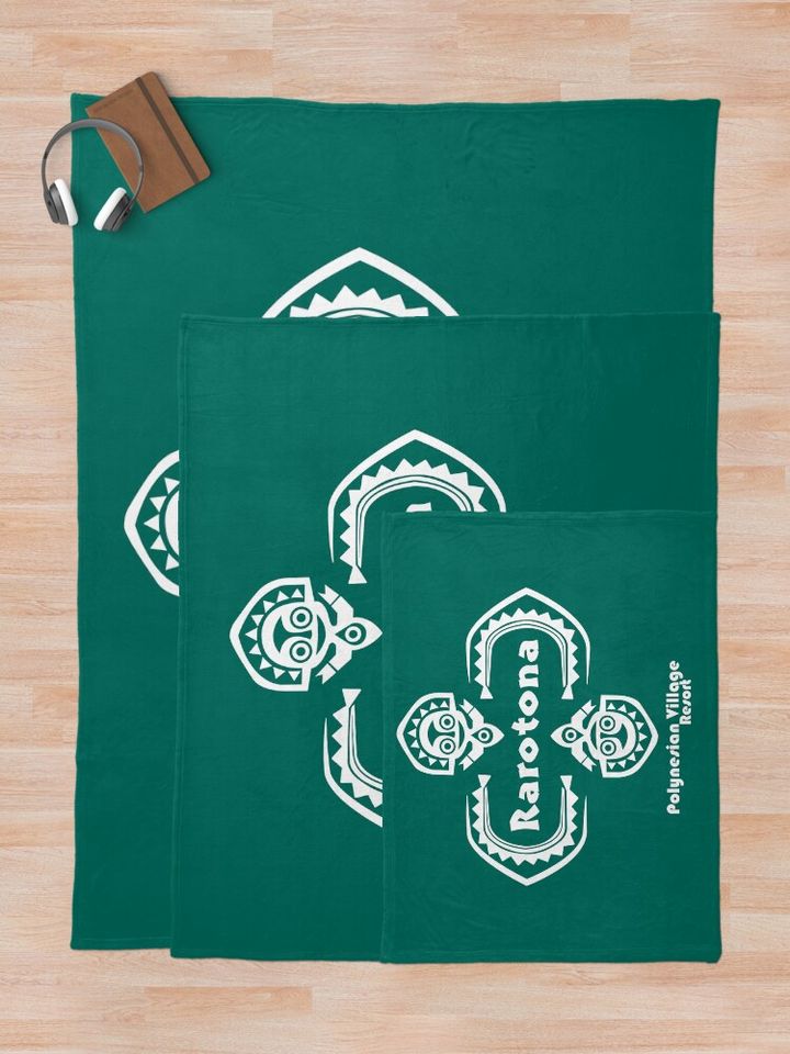 Polynesian Village Resort Rarotonga Logo Throw Blanket
