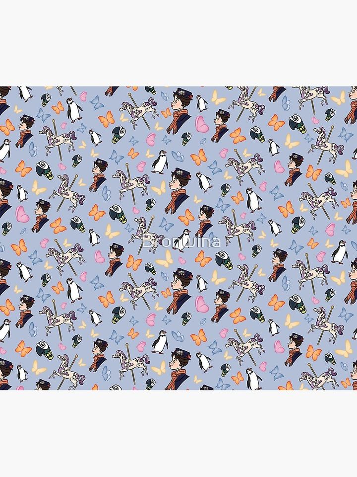 Mary Poppins Pattern Throw Blanket
