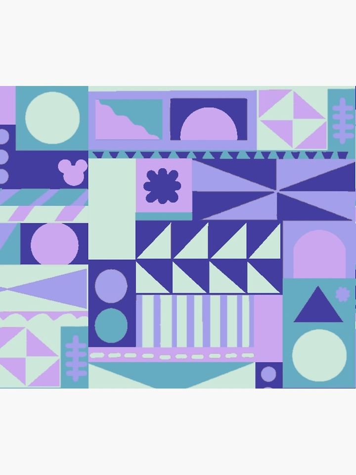 "it's a small world" Pattern (ice palette) Throw Blanket