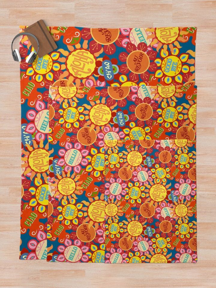 It's a Small World Flowers (original) Throw Blanket