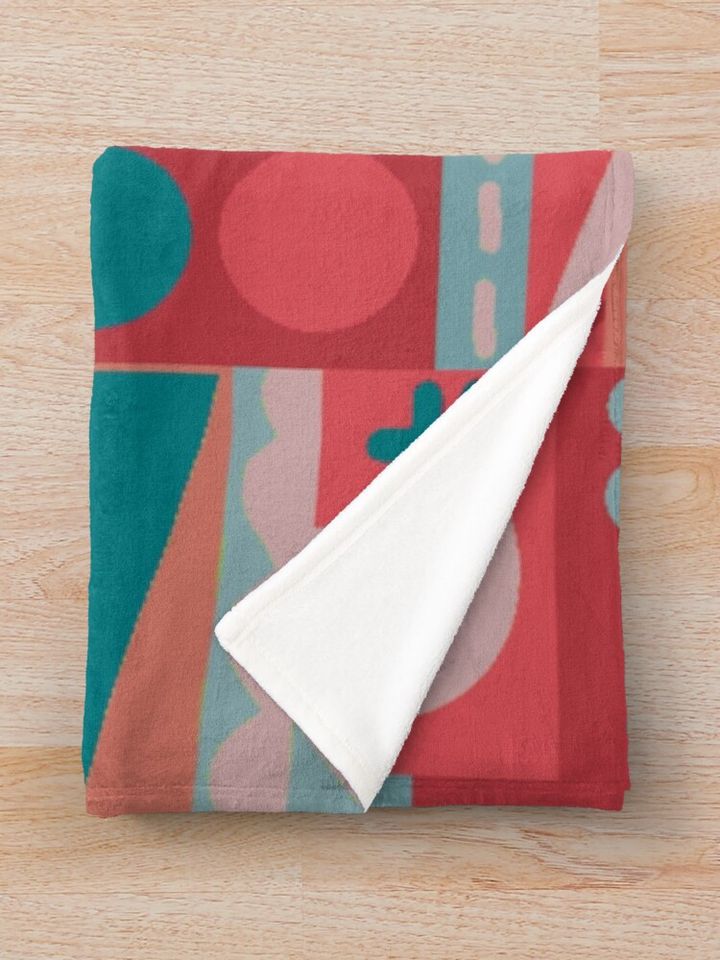 "it's a small world" Pattern (cherry palette) Throw Blanket