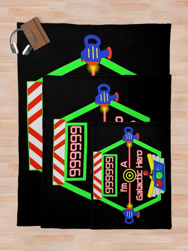 Galactic Hero High Score Theme Park Ride Throw Blanket
