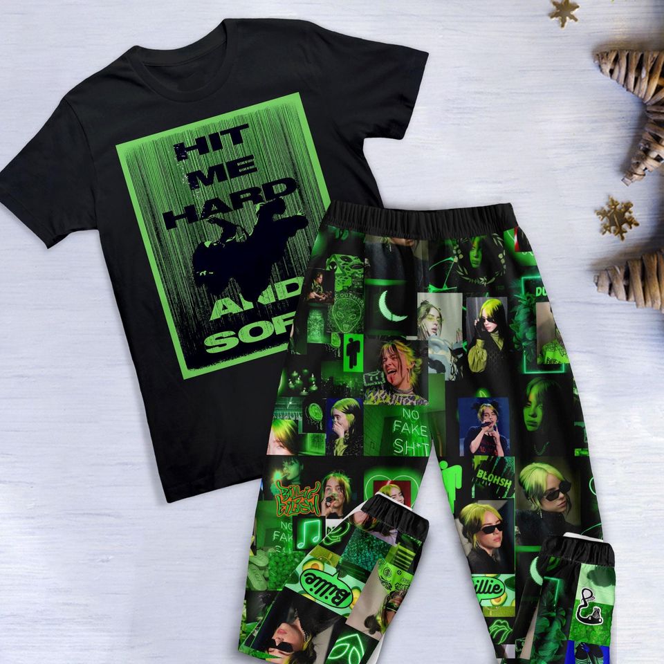 Cozy Billie Eilish Pajamas  Unisex Nightwear Set