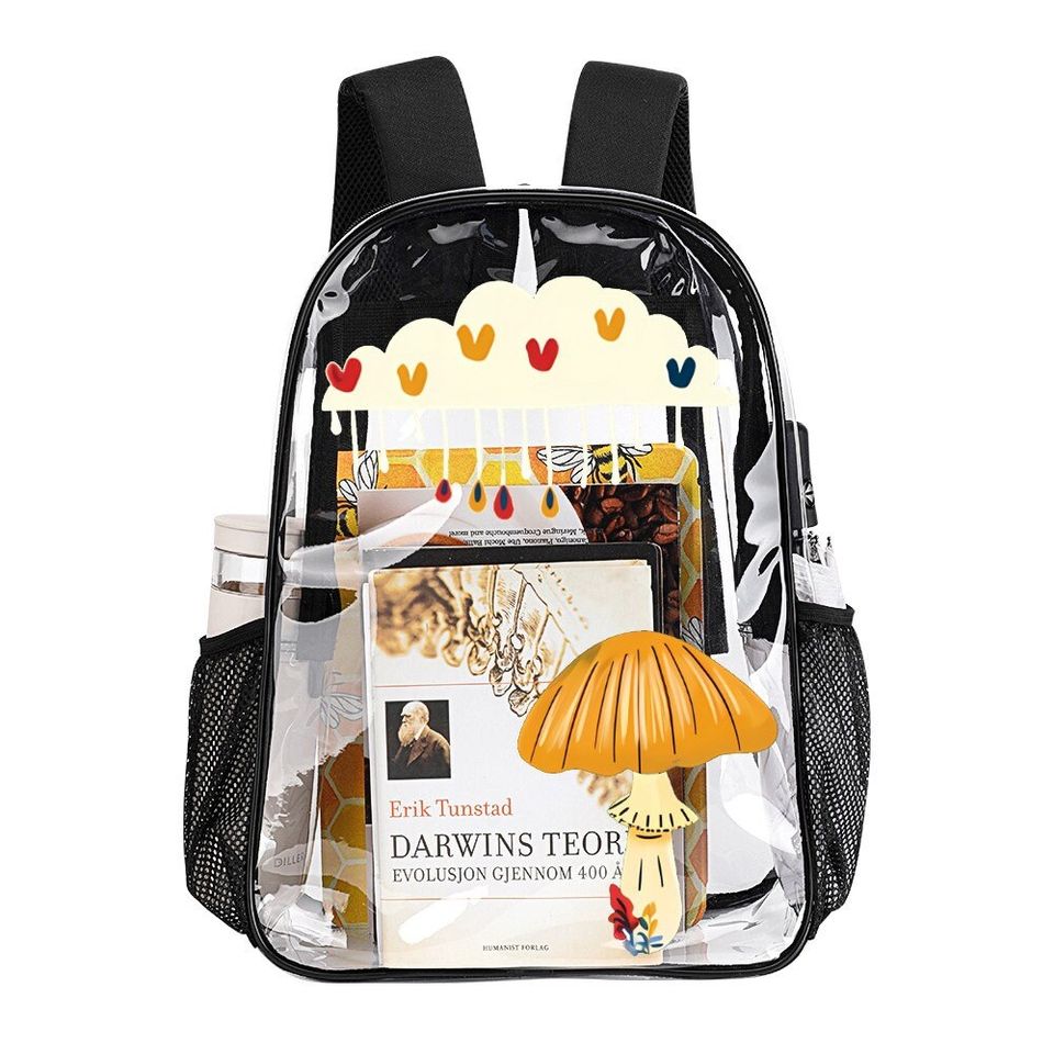 Spring Mushroom, Transparent Backpack
