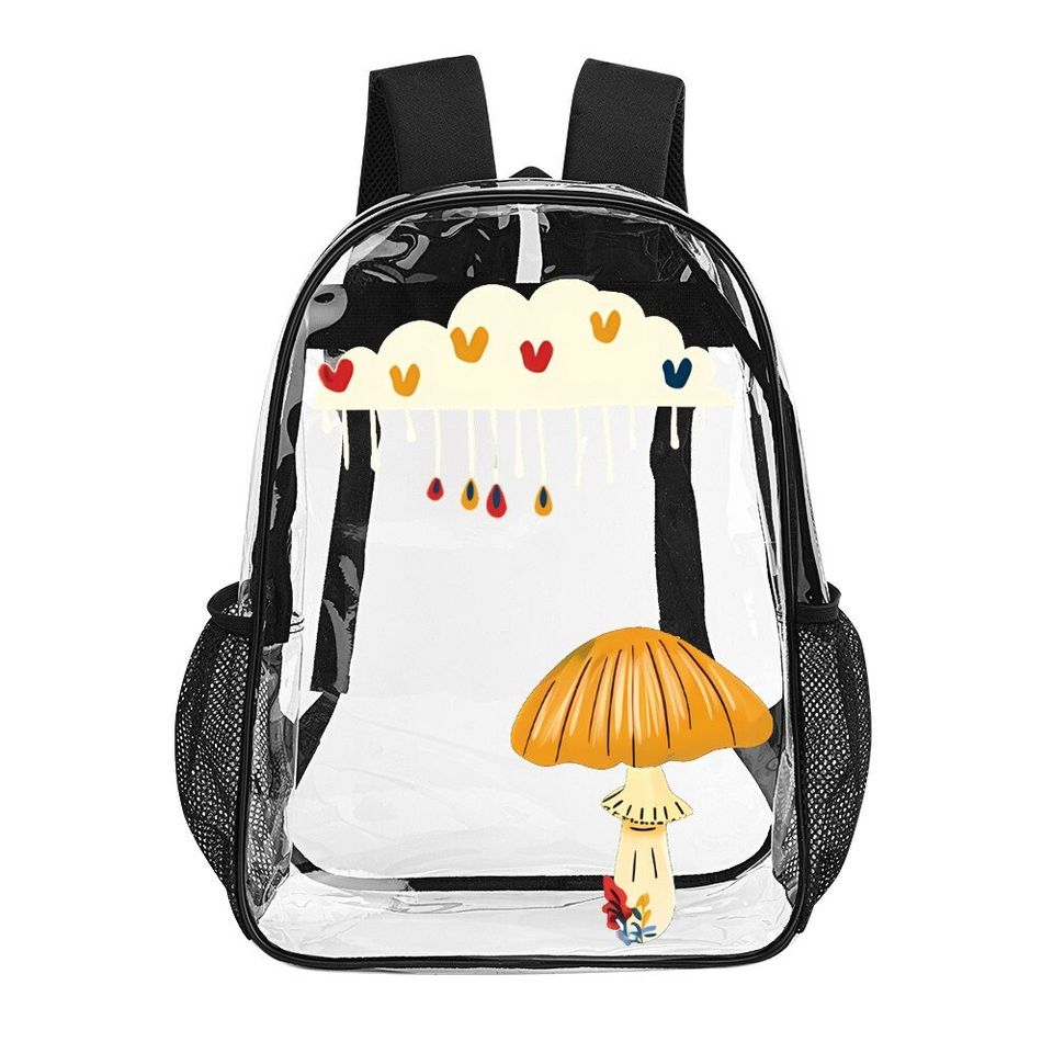 Spring Mushroom, Transparent Backpack