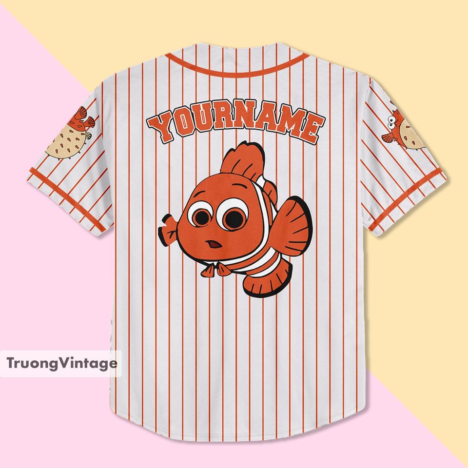 Personalized Disney Finding Nemo Baseball Jersey, Custom Disney Baseball Jersey, Finding Nemo Jersey Team