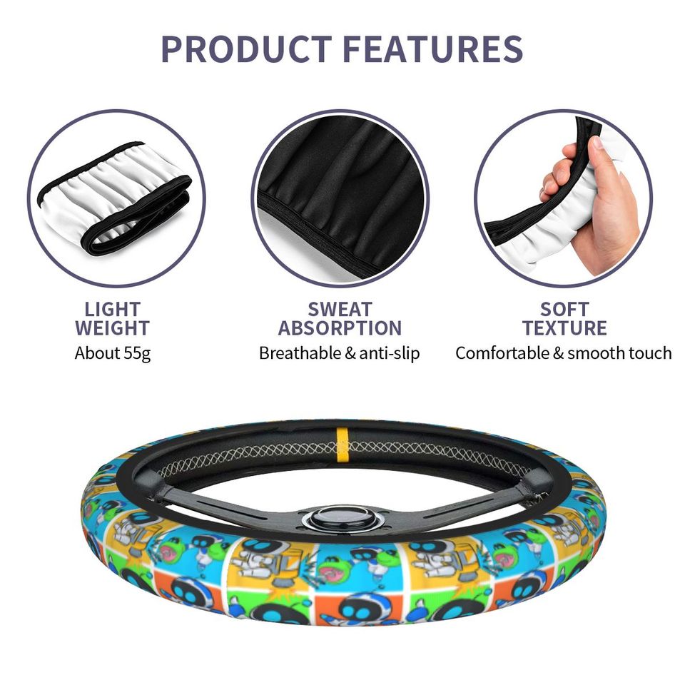 Astro Bots Car Steering Wheel Cover