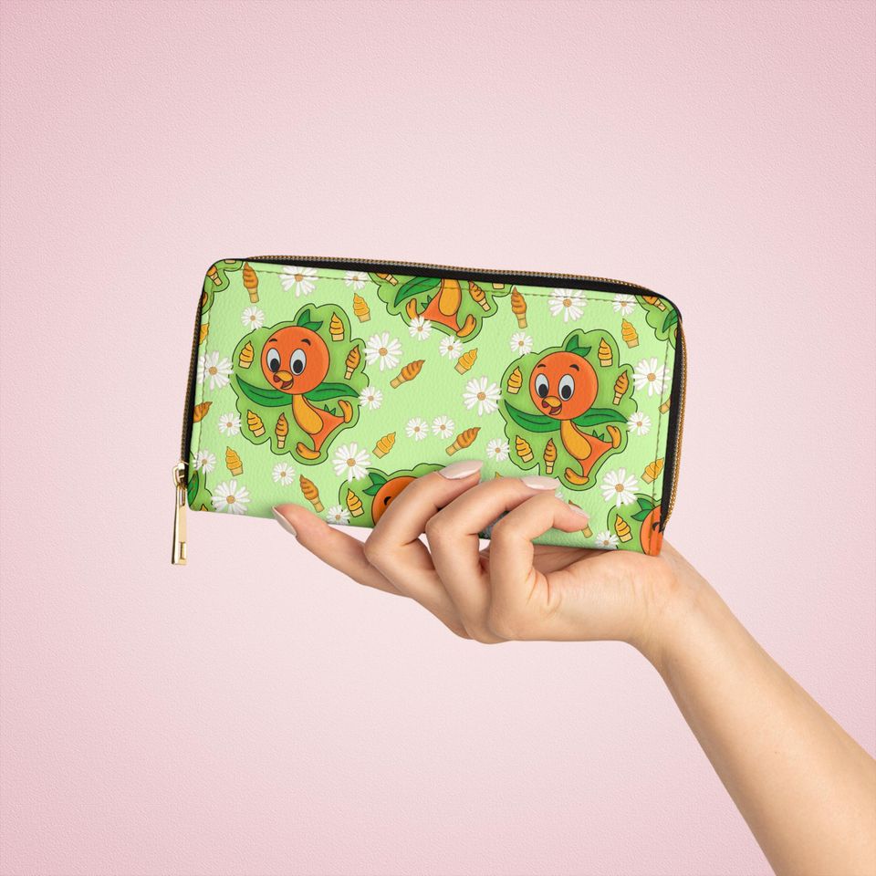 Orange Bird Leather Wallet