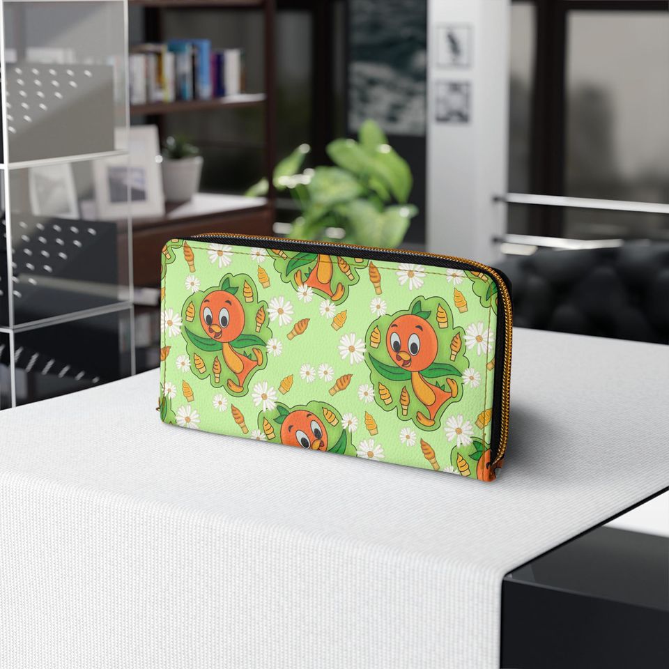 Orange Bird Leather Wallet