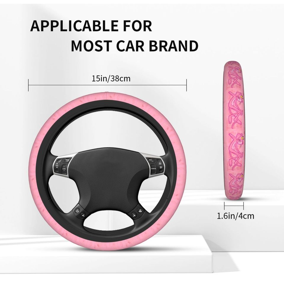 Car Steering Wheel Cover Pink-Panthers
