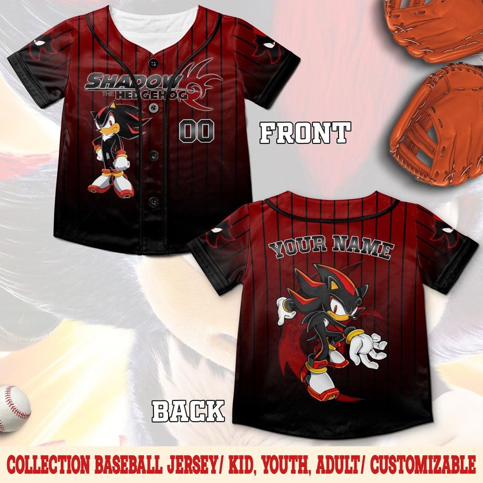 Personalize Sonic Shadow The Hedgehog Jersey, Custom Sonic Jersey, Funny Sonic Party Shirt, Sonic Birthday Gift