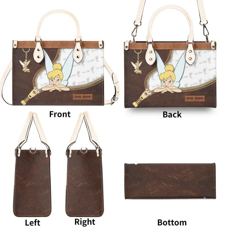 Tinkerbell Cartoon Women Leather Handbag