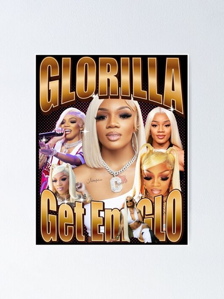 Glorilla Get Em Glo Retro Poster