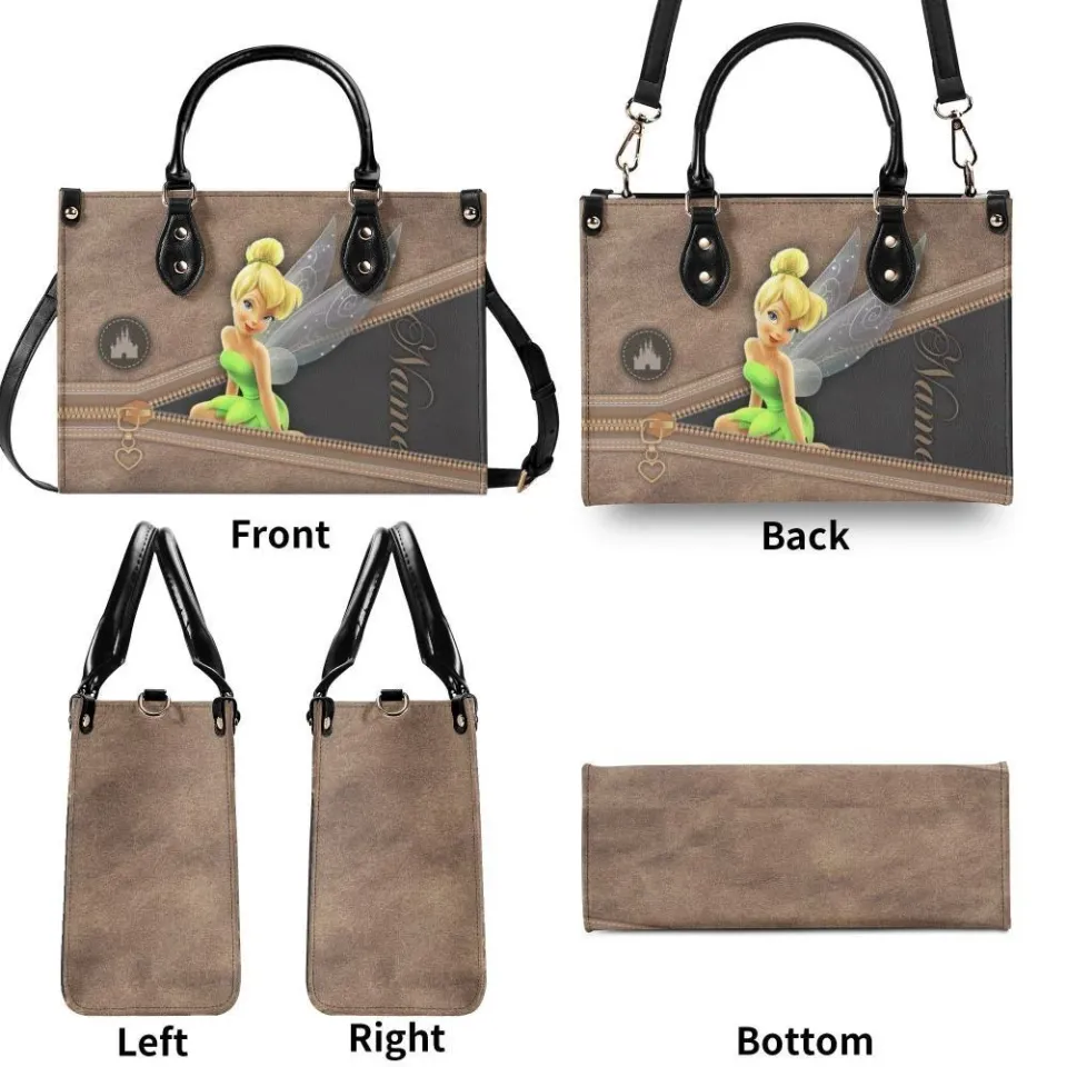 Tinkerbell Cartoon Women Leather Handbag
