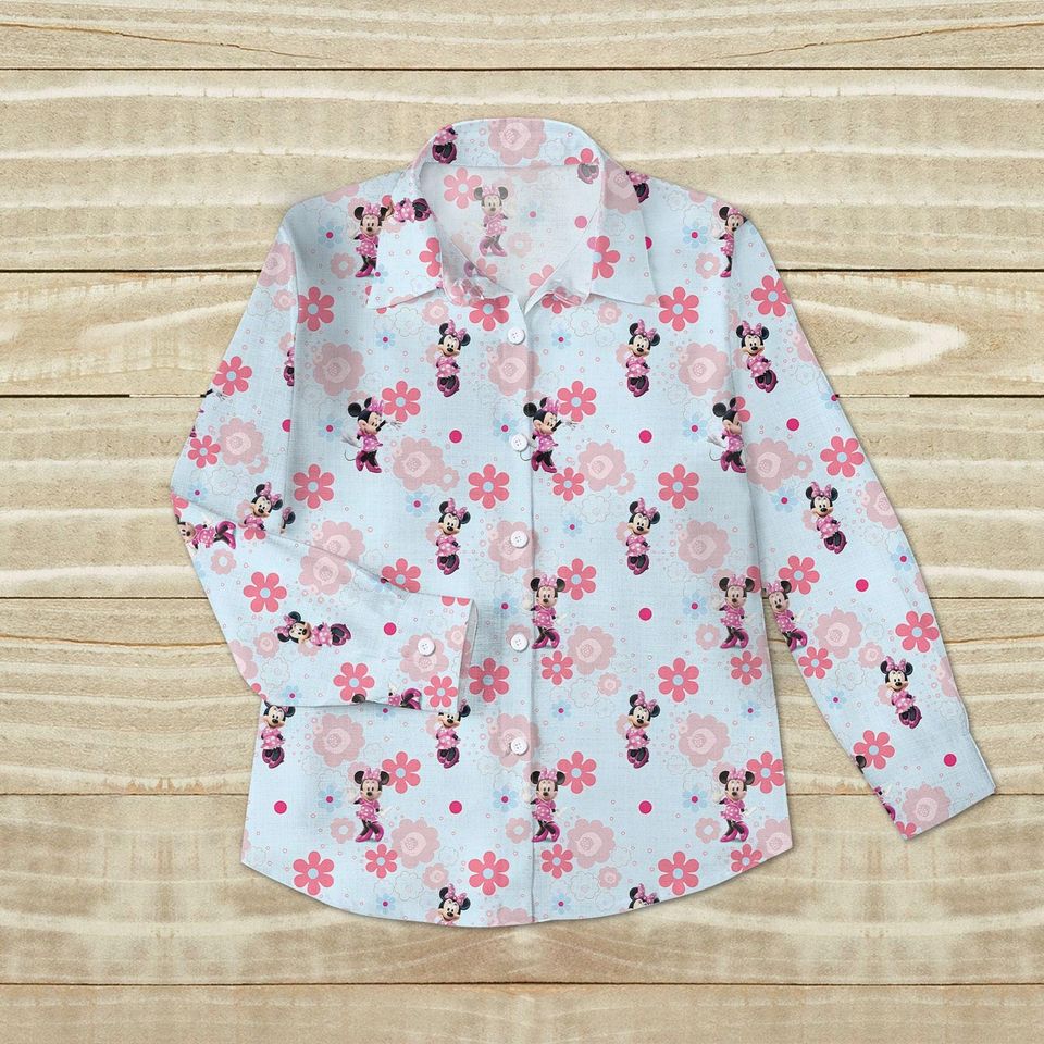 Disney Minnie Mouse Floral Women's Blouse, Mother's Day Gift