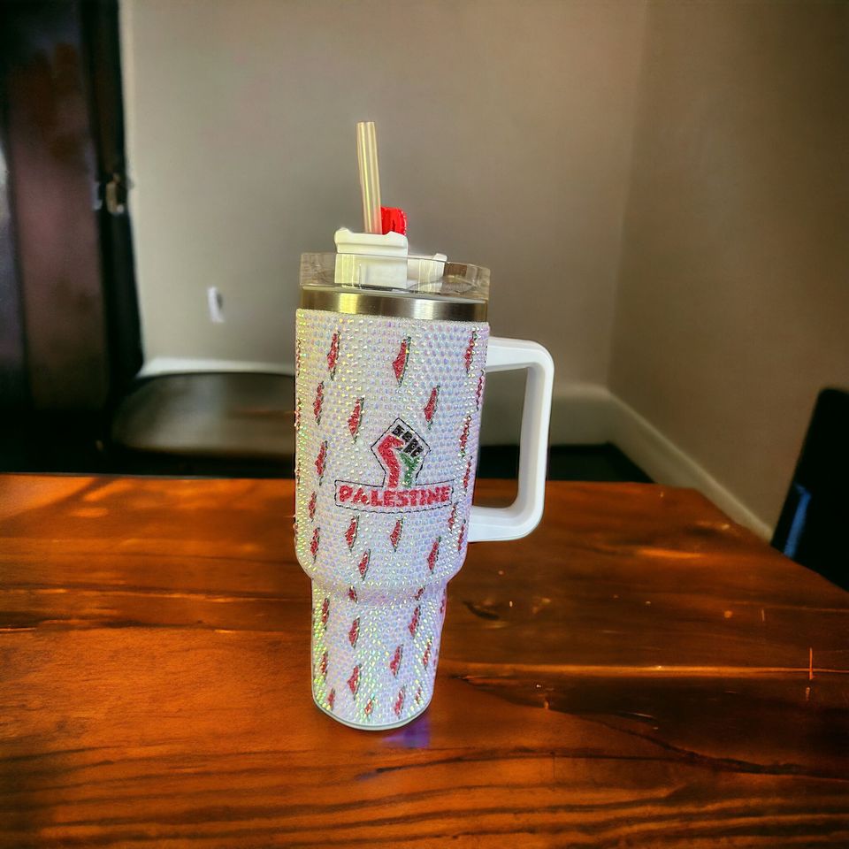 Palestine Water  Melon Tumbler rhinestone