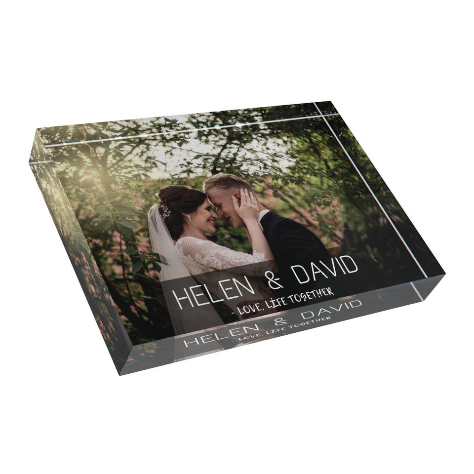 Personalized Acrylic Photo Block | Custom Memory Keepsake | Wedding, Anniversary & Home Decor Gift