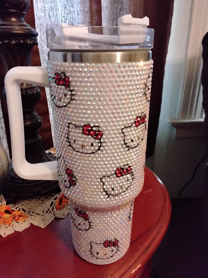 Hello Kitty White Bling Tumbler 40oz