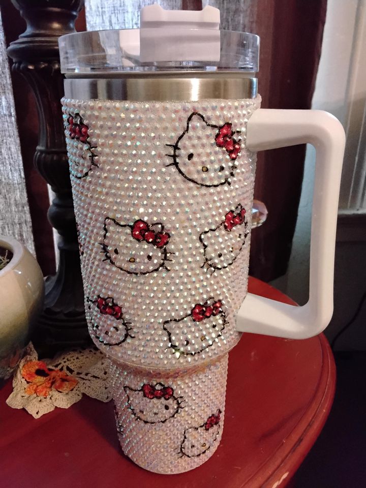 Hello Kitty White Bling Tumbler 40oz