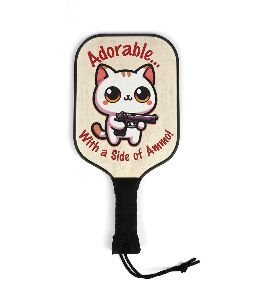 Kawaii Cat with gun Pickleball Kit