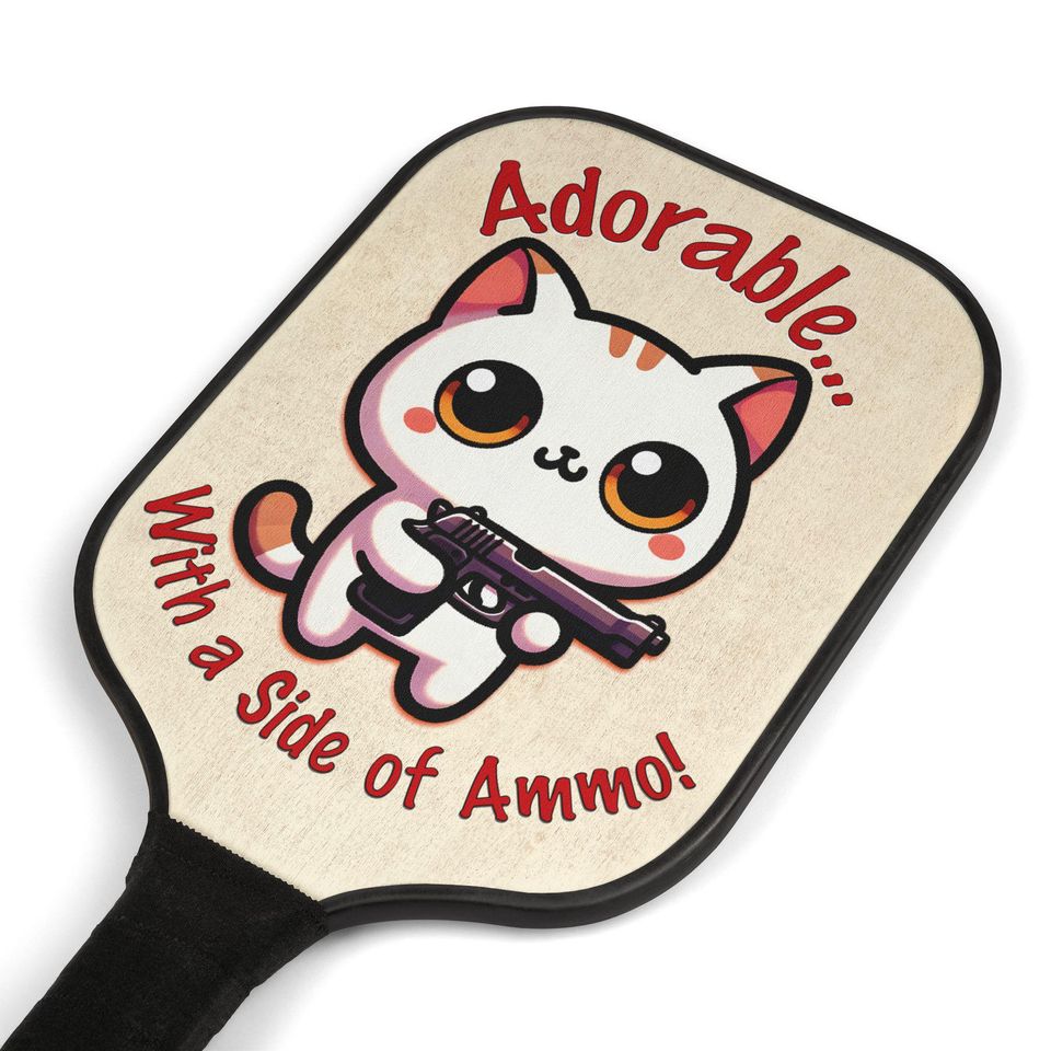 Kawaii Cat with gun Pickleball Kit