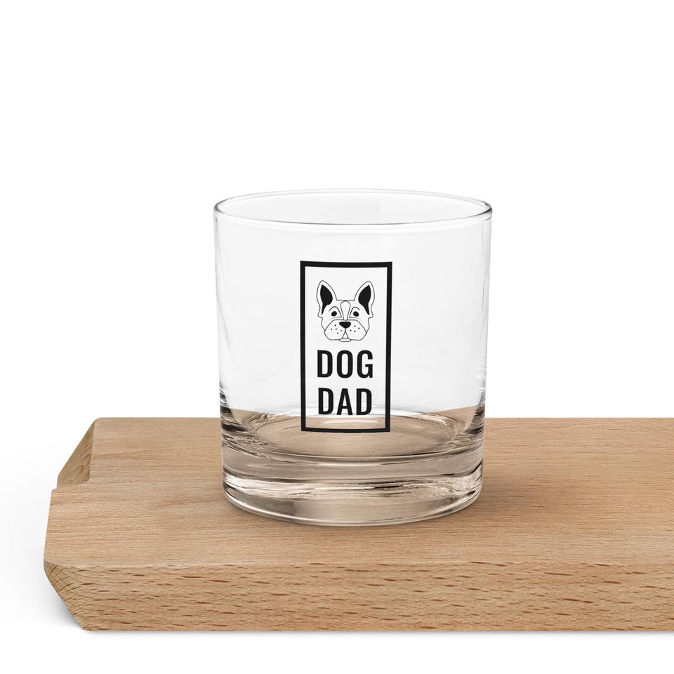 Dog Dad Rocks Glass