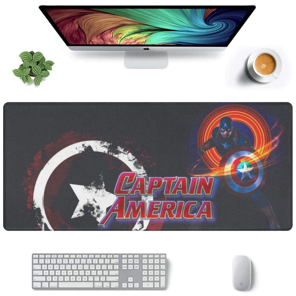 Captain America Desk Mat Suitable for Gamers, Content Creators, and Others