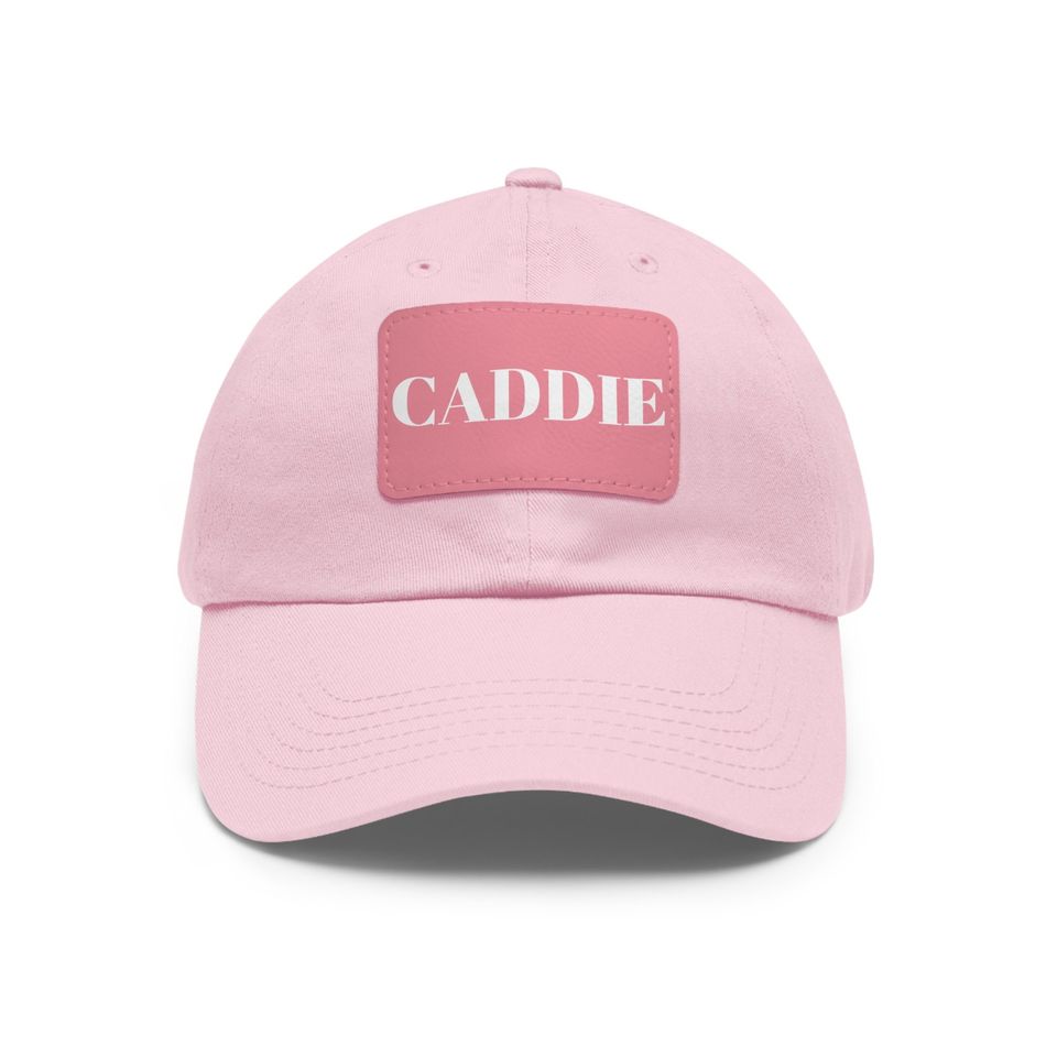 Caddie Cap, Dad Hat with Leather Patch - Dad Gift - Father's Day Gift