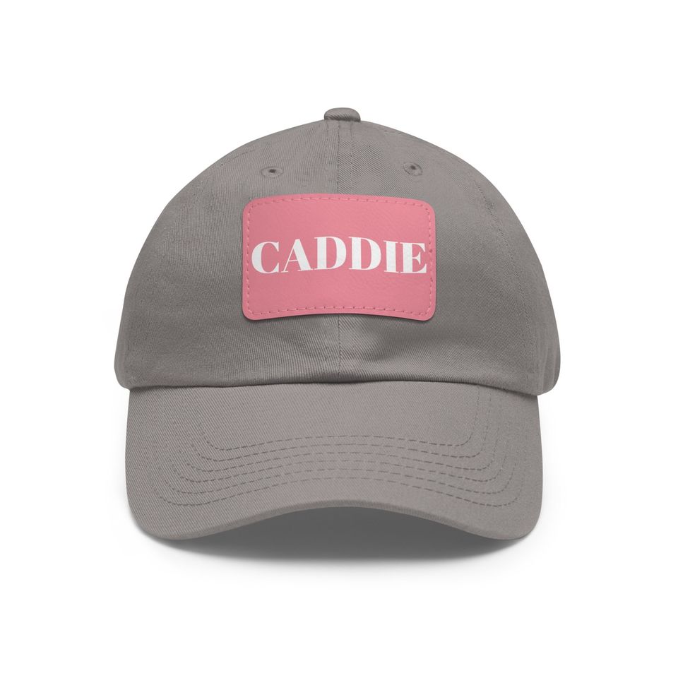 Caddie Cap, Dad Hat with Leather Patch - Dad Gift - Father's Day Gift
