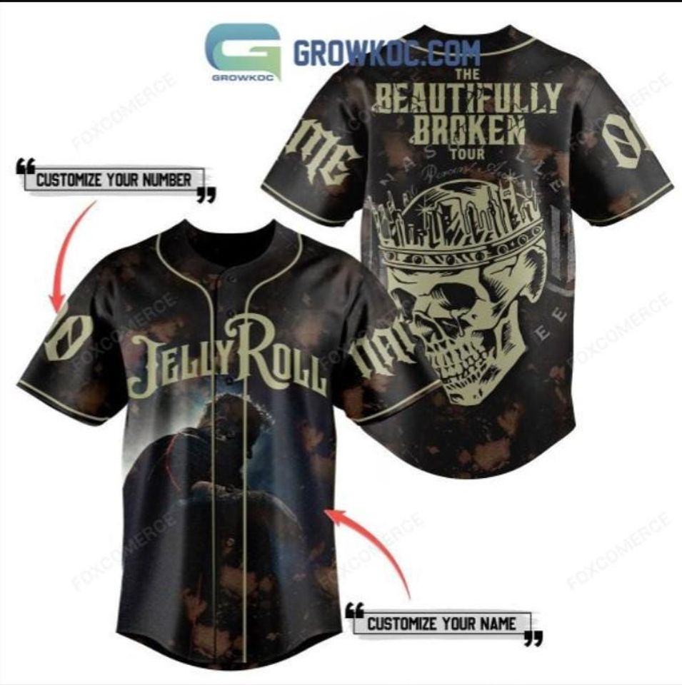 Jelly Roll The Beautifully Broken Tour Personalized Baseball Jersey