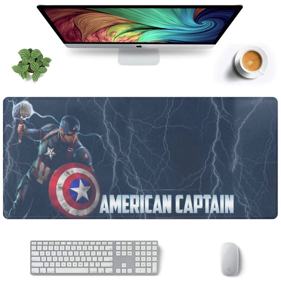 Captain America Desk Mat Suitable for Gamers, Content Creators, and Others