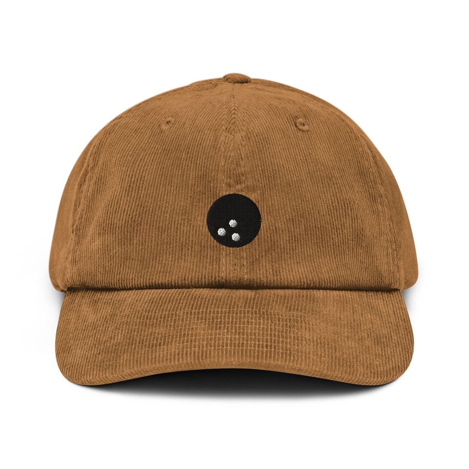 Bowling Ball Corduroy Hat, Embroidered Corduroy Dad Cap - Multiple Colors