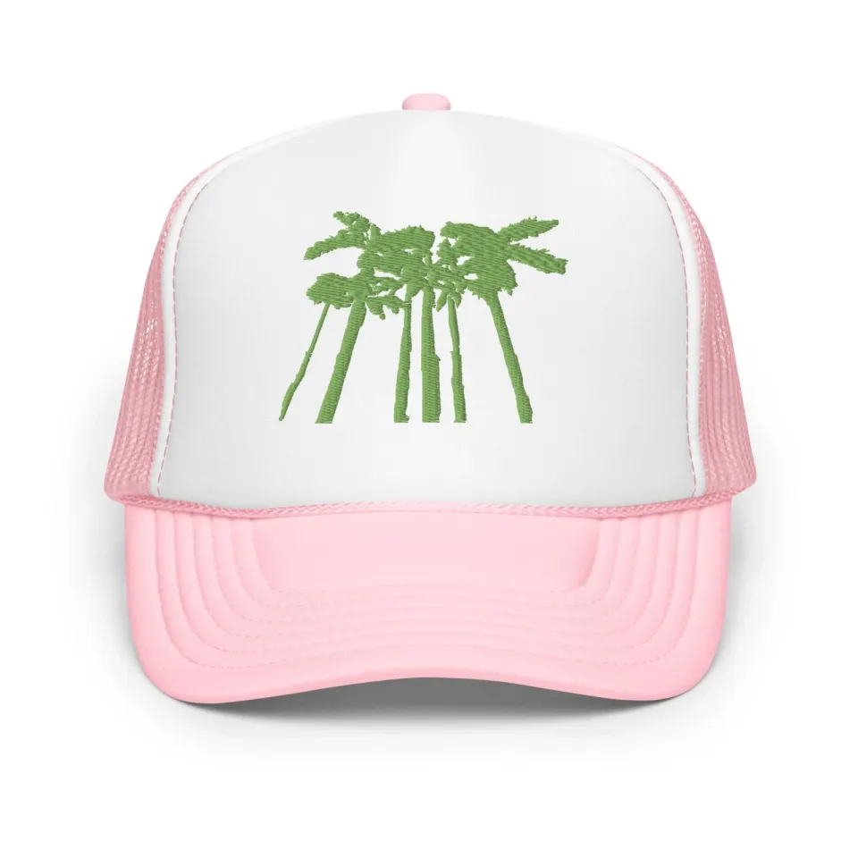 Palm Trees Embroidered Foam trucker hat