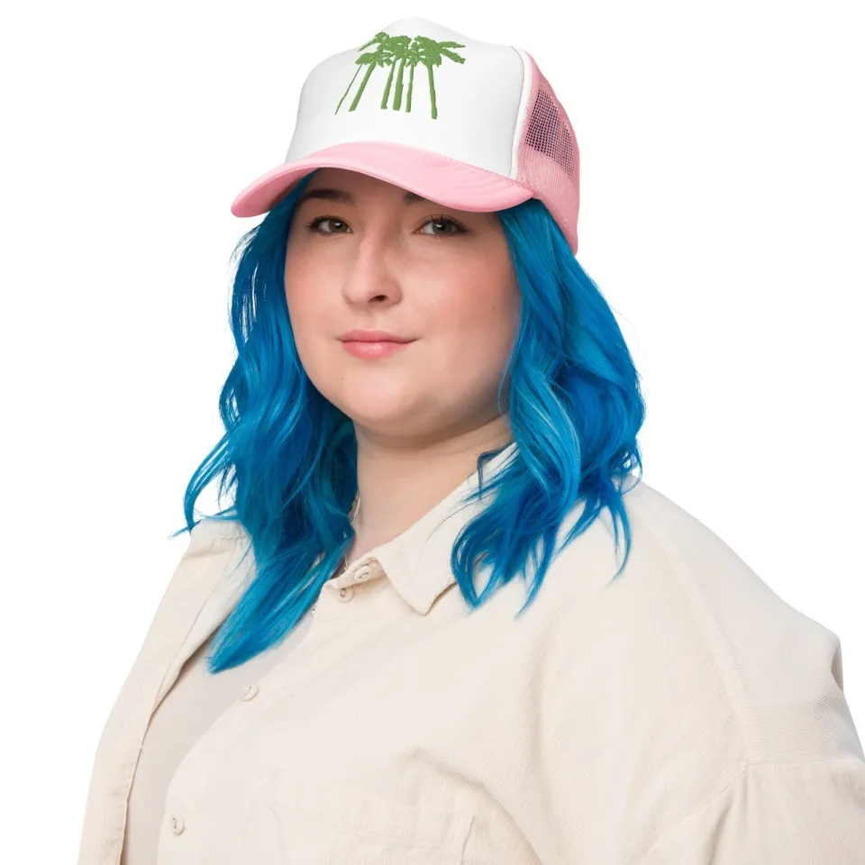 Palm Trees Embroidered Foam trucker hat
