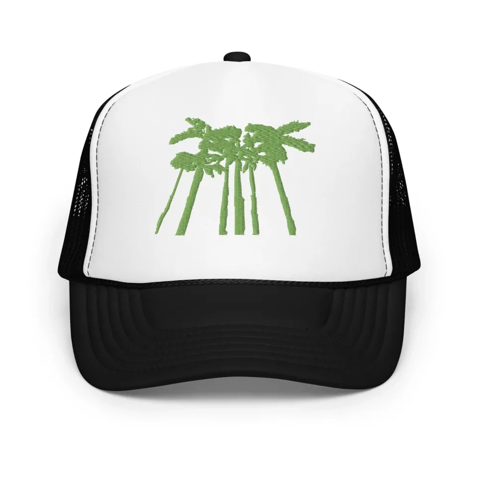 Palm Trees Embroidered Foam trucker hat