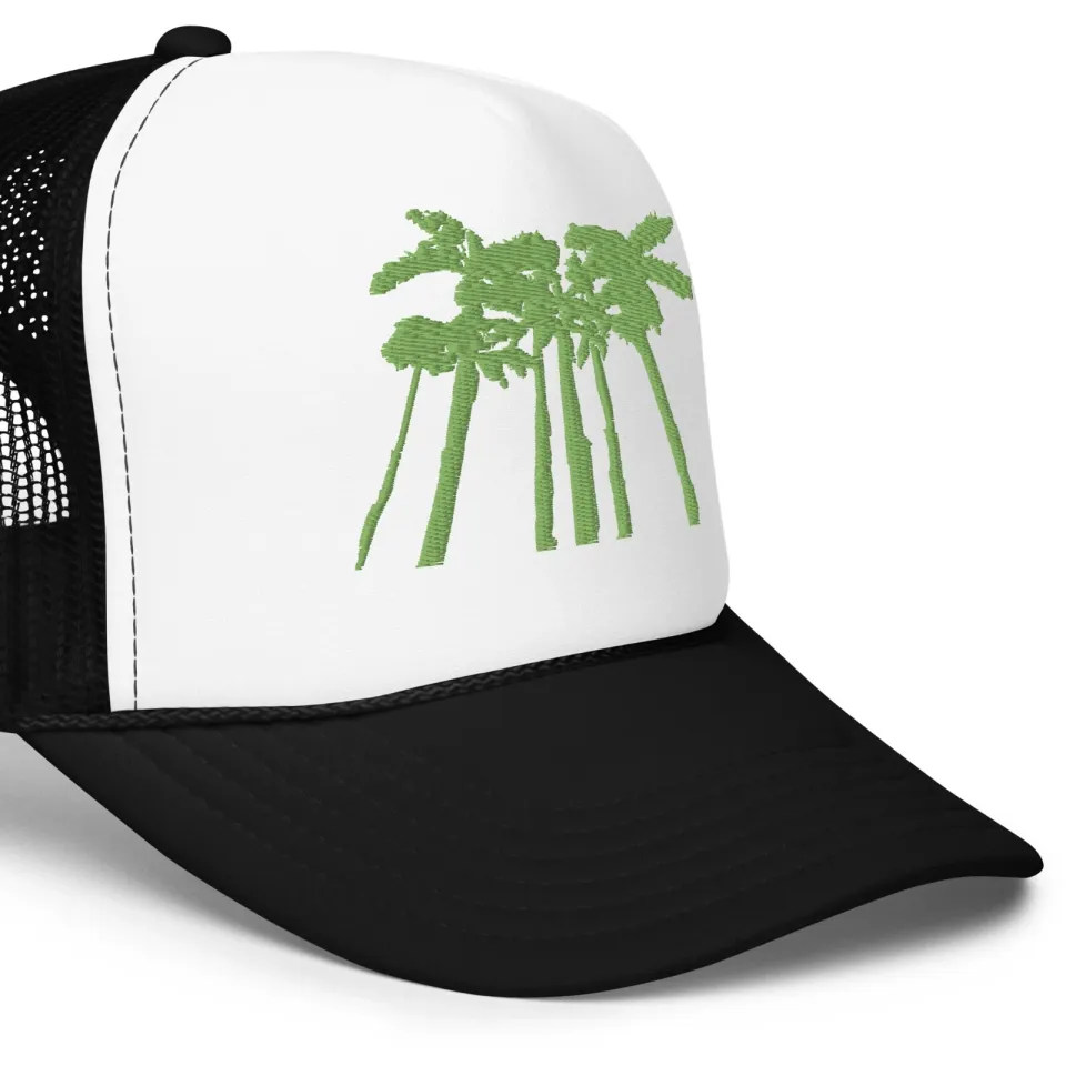 Palm Trees Embroidered Foam trucker hat