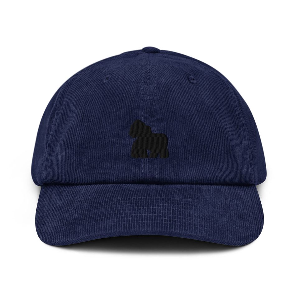 Gorilla Corduroy Hat, Embroidered Corduroy Dad Cap - Multiple Colors