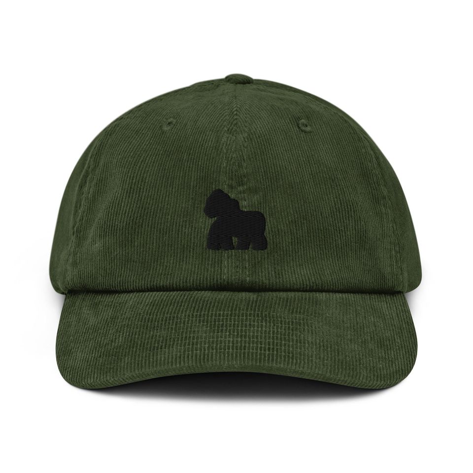 Gorilla Corduroy Hat, Embroidered Corduroy Dad Cap - Multiple Colors