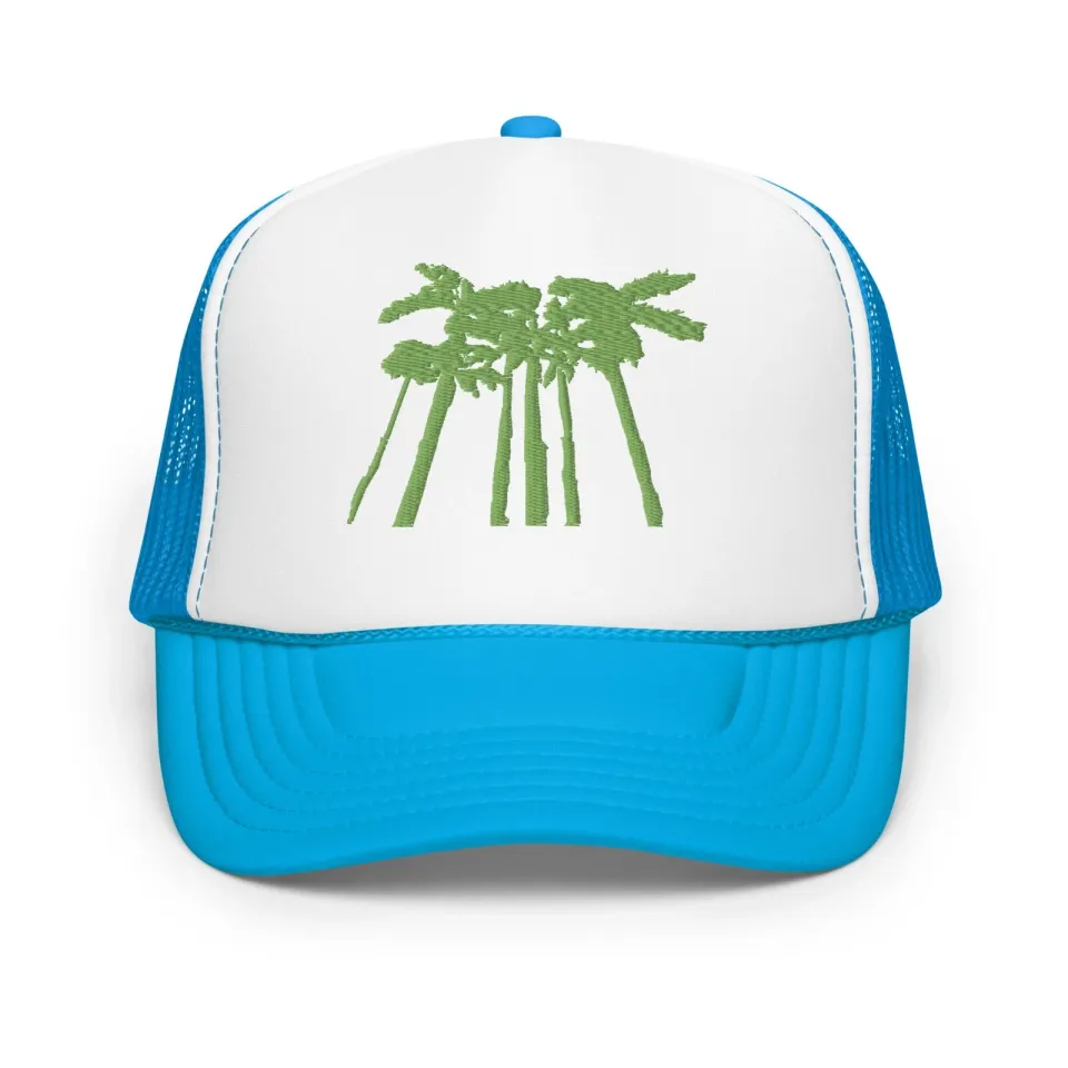Palm Trees Embroidered Foam trucker hat