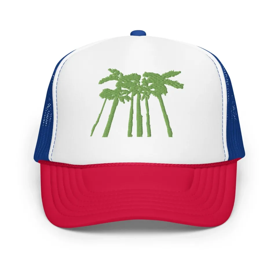 Palm Trees Embroidered Foam trucker hat